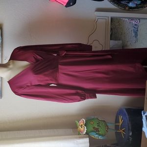 Long highlow wrap wine color dress by MBM NWT